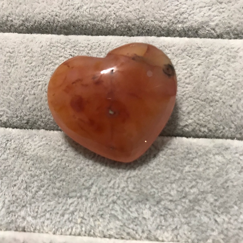 Carnelian Small Heart Palm Tumble Stone Crystal Gemstone Metaphysical Healing